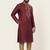 Maroon embroidered dupion silk kurta set