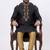 Black embroidered dupion silk kurta set