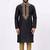 Black embroidered dupion silk kurta set