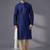 Blue embroidered dupion silk kurta set