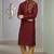 Maroon embroidered dupion silk kurta set