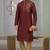 Maroon embroidered dupion silk kurta set