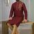Maroon embroidered dupion silk kurta set