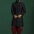 Black dupion silk indo western kurta set