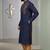 Blue embroidered dupion silk kurta set