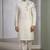 White embroidered dupion silk kurta set