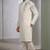 White embroidered dupion silk kurta set