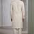 White embroidered dupion silk kurta set