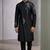 Black embroidered dupion silk kurta set