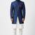 Blue dupion silk indo western kurta set