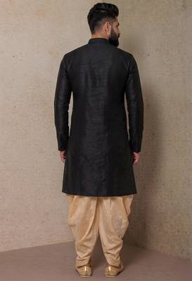 Black  dupion silk kurta set 2
