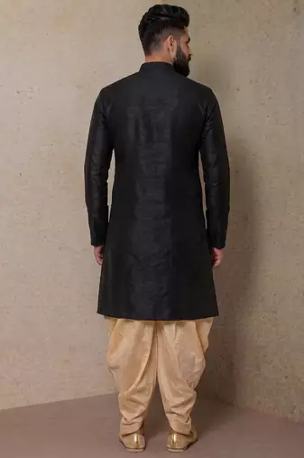 Black  dupion silk kurta set