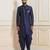 Blue dupion silk indo western kurta set