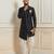 Black dupion silk indo western kurta set