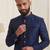 Blue dupion silk indo western kurta set