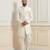 White dupion silk indo western kurta set