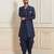 Blue dupion silk indo western kurta set