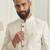 White dupion silk indo western kurta set