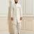 White dupion silk indo western kurta set