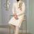 Cream embroidered dupion silk kurta set