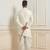 White dupion silk indo western kurta set