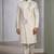White embroidered dupion silk kurta set