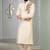 Cream embroidered dupion silk kurta set