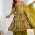 Green chanderi printed palazzo set