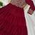 Maroon faux georgette sequins flared gown set