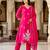 Pink cotton silk embroidered kurta set