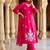 Pink cotton silk embroidered kurta set