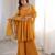 yellow silk blend embroidered sharara set