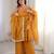 yellow silk blend embroidered sharara set