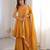 yellow silk blend embroidered sharara set