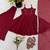 Red silk blend embroidered sharara set