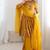 Yellow chanderi printed palazzo set