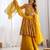 Yellow chanderi printed palazzo set