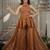 Brown silk blend beads palazzo set