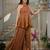 Brown silk blend beads palazzo set