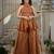 Brown silk blend beads palazzo set