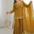Mustard silk blend embroidered sharara set