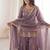 Lavender silk blend embroidered sharara set