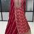 Pink silk blend embroidered flared gown set