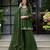 Dark-green silk blend embroidered palazzo set