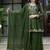 Dark-green silk blend embroidered palazzo set