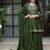 Dark-green silk blend embroidered palazzo set