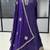 Purple silk blend embroidered flared gown set
