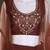 Brown silk blend embroidered skirt