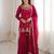 Hot-pink silk blend embroidered sharara set