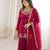 Hot-pink silk blend embroidered sharara set